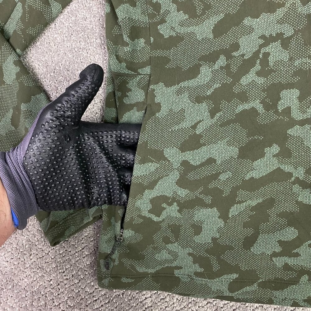 Lululemon Surge Warm Full Zip Jacquard Jacket Hoodie Men's Medium Camo Green Gym - Picture 3 of 10